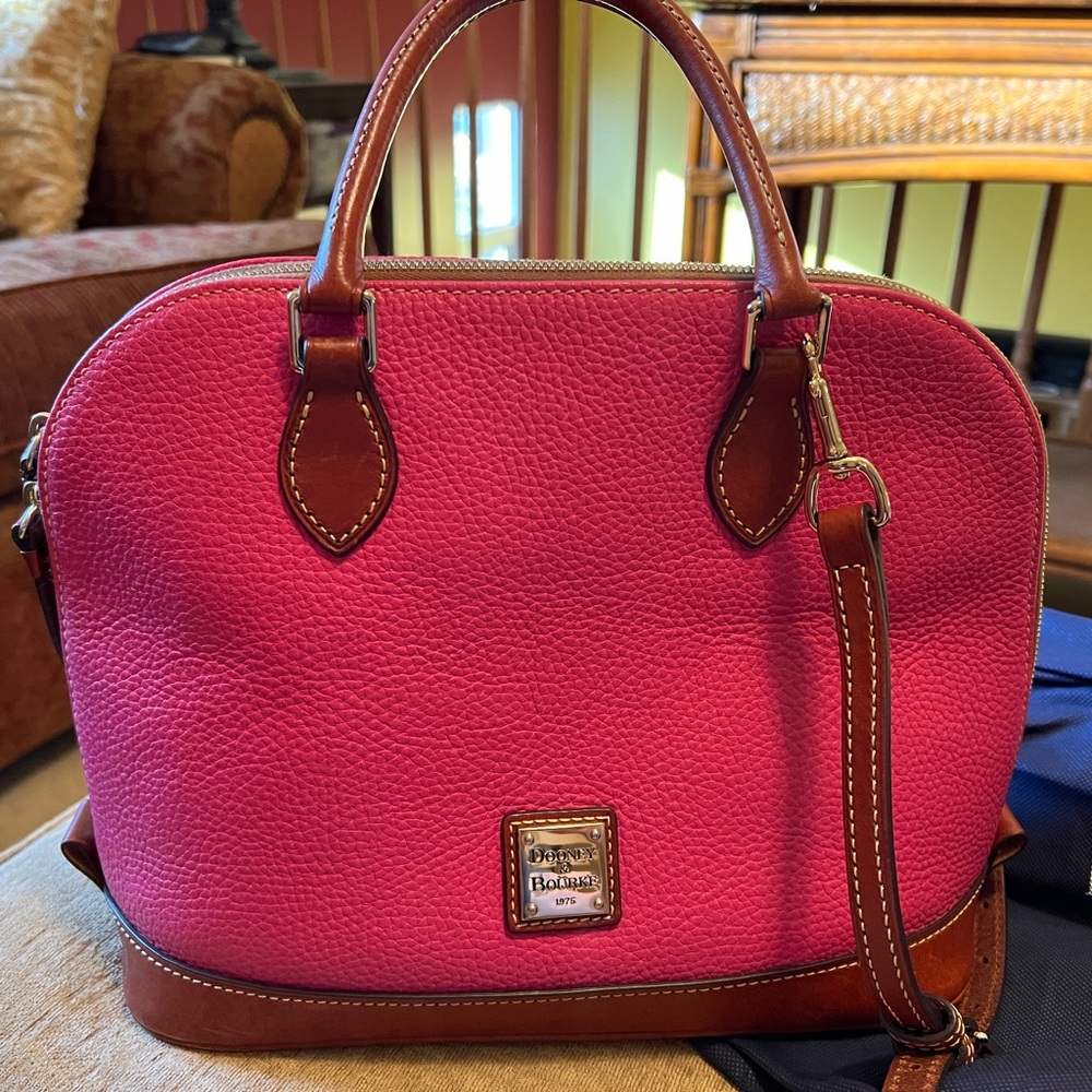Dooney & Bourke Zip Zip Satchel in 'Hot Pink' Leather